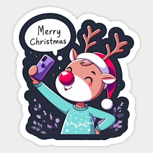 Rudolph Red Nose Reindeer Sticker